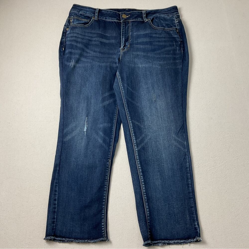 Maunces Dark Blue Denim Classic Jeans Womens 20W - Picture 2 of 12